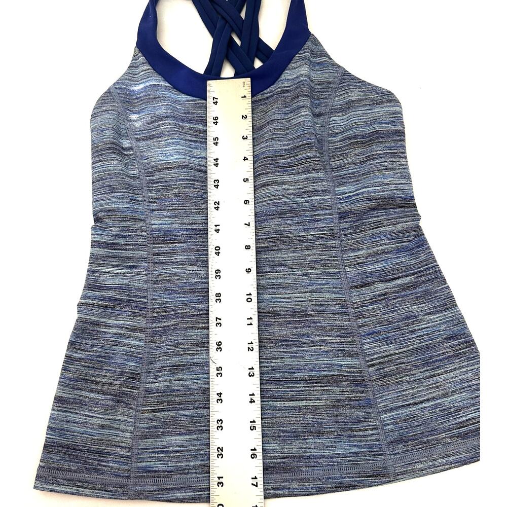 Lululemon Enhearten Tank Space Dye Camo Caspian Blue Racerback Size 8 - Picture 7 of 8